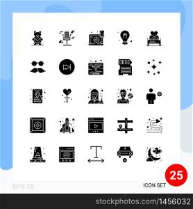 25 Creative Icons Modern Signs and Symbols of love, science, configure, idea, cogwheel Editable Vector Design Elements