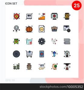 25 Creative Icons Modern Signs and Symbols of map, denied, bottom, delete, stairs Editable Vector Design Elements