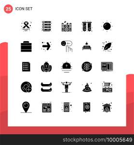 25 Creative Icons Modern Signs and Symbols of million, case, speaker, sun, test tubes Editable Vector Design Elements