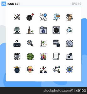 25 Creative Icons Modern Signs and Symbols of mind, brain, birthday, seo, idea Editable Vector Design Elements