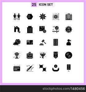 25 Creative Icons Modern Signs and Symbols of money, setting, country, gear, e Editable Vector Design Elements