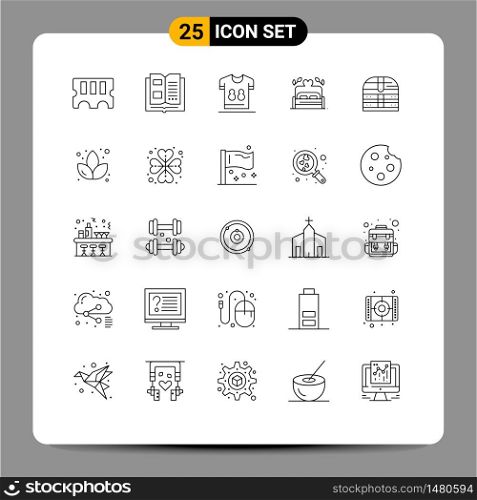 25 Creative Icons Modern Signs and Symbols of money, wedding, referee, heart, bed Editable Vector Design Elements
