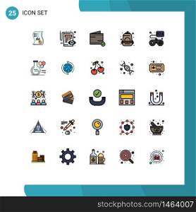 25 Creative Icons Modern Signs and Symbols of mountain, backpack, edit, wallet, commerce Editable Vector Design Elements