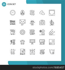 25 Creative Icons Modern Signs and Symbols of network, ethernet, coffee, connection, loves Editable Vector Design Elements