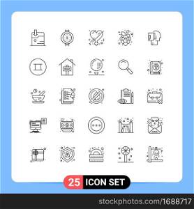 25 Creative Icons Modern Signs and Symbols of note, start from scratch, love, begin, vine Editable Vector Design Elements