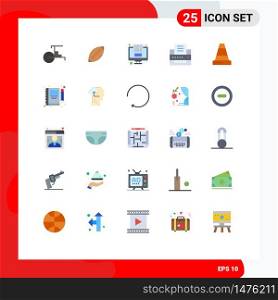 25 Creative Icons Modern Signs and Symbols of office, printer, rugby ball, screen, blog Editable Vector Design Elements