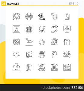 25 Creative Icons Modern Signs and Symbols of plan, tools, financial, repair, pipe Editable Vector Design Elements
