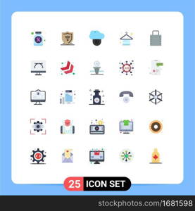 25 Creative Icons Modern Signs and Symbols of protect, key, computing, fashion, hanger Editable Vector Design Elements