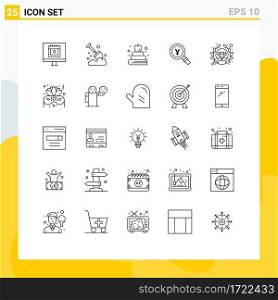 25 Creative Icons Modern Signs and Symbols of quality, find, apple, search, japan Editable Vector Design Elements