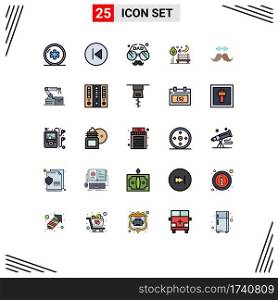 25 Creative Icons Modern Signs and Symbols of romance, night, arrows left, fathers day, face Editable Vector Design Elements