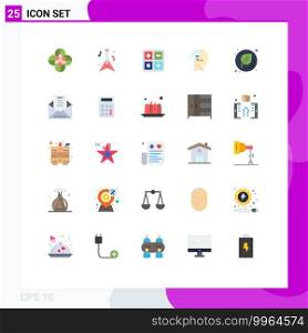 25 Creative Icons Modern Signs and Symbols of school, education, calculate, head, gain Editable Vector Design Elements