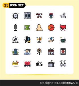 25 Creative Icons Modern Signs and Symbols of security, camera, ceremony, wedding, love Editable Vector Design Elements