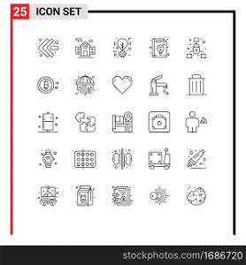 25 Creative Icons Modern Signs and Symbols of security, internet, light, communication, management Editable Vector Design Elements