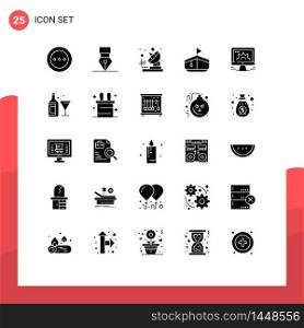 25 Creative Icons Modern Signs and Symbols of settings, computer, wreath, transportation, boat Editable Vector Design Elements