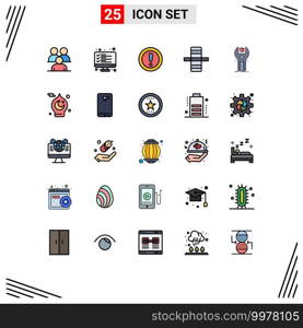 25 Creative Icons Modern Signs and Symbols of side, edge, list, support, note Editable Vector Design Elements