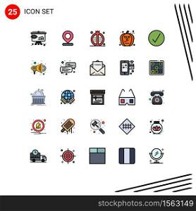 25 Creative Icons Modern Signs and Symbols of success, pumpkin, cooking, halloween, pomegranate Editable Vector Design Elements