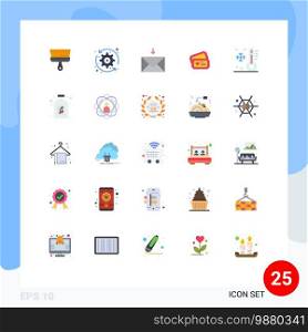 25 Creative Icons Modern Signs and Symbols of summer, holiday, mail, wedding, love Editable Vector Design Elements