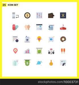 25 Creative Icons Modern Signs and Symbols of table, refrigerator, business, icebox, wallet Editable Vector Design Elements