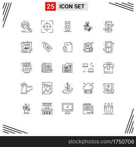 25 Creative Icons Modern Signs and Symbols of tools, nut, ceramic, bolt, indian Editable Vector Design Elements