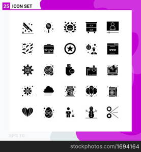 25 Creative Icons Modern Signs and Symbols of video player, video, award, interior, drawer Editable Vector Design Elements