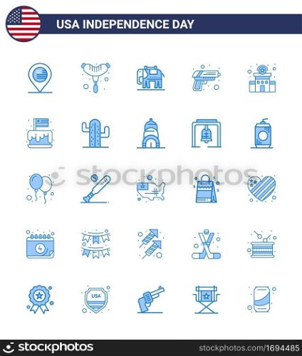 25 Creative USA Icons Modern Independence Signs and 4th July Symbols of police sign; police; american; building; army Editable USA Day Vector Design Elements