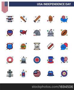 25 Creative USA Icons Modern Independence Signs and 4th July Symbols of security  wisconsin  cold  usa  map Editable USA Day Vector Design Elements