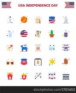 25 Creative USA Icons Modern Independence Signs and 4th July Symbols of liberty  security  bag  usa  shield Editable USA Day Vector Design Elements