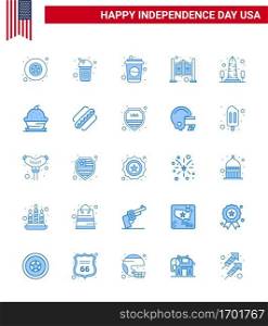 25 Creative USA Icons Modern Independence Signs and 4th July Symbols of dessert  washington  household  usa  monument Editable USA Day Vector Design Elements