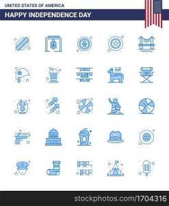 25 Creative USA Icons Modern Independence Signs and 4th July Symbols of building  sign  bird  star  men Editable USA Day Vector Design Elements