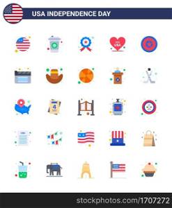 25 Creative USA Icons Modern Independence Signs and 4th July Symbols of medal  independece  star  holiday  american Editable USA Day Vector Design Elements