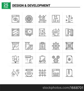 25 Design   Development icon set. vector background