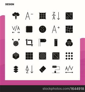 25 Design Icon set. Solid Glyph Icon Vector Illustration Template For Web and Mobile. Ideas for business company.