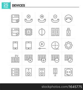 25 Devices icon set. vector background