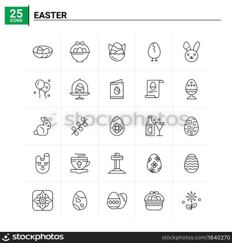 25 Easter icon set. vector background