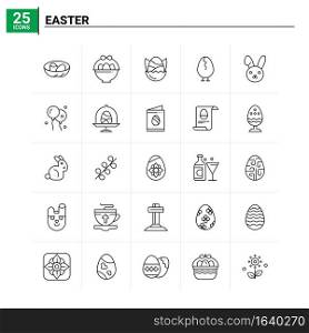 25 Easter icon set. vector background