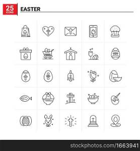 25 Easter icon set. vector background