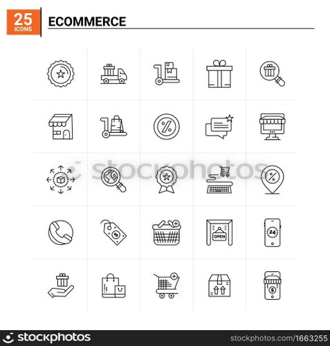 25 Ecommerce icon set. vector background
