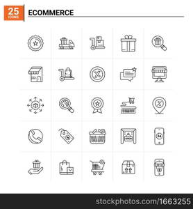 25 Ecommerce icon set. vector background