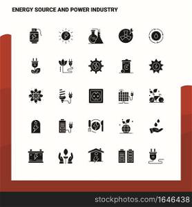 25 Energy Source And Power Industry Icon set. Solid Glyph Icon Vector Illustration Template For Web and Mobile. Ideas for business company.