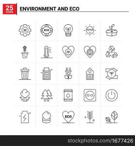 25 Environment And Eco icon set. vector background