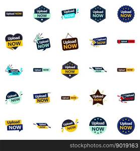 25 Eye catching Vector Designs in the Upload Now Bundle Perfect for Marketing