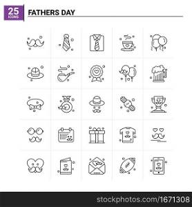 25 Fathers Day icon set. vector background