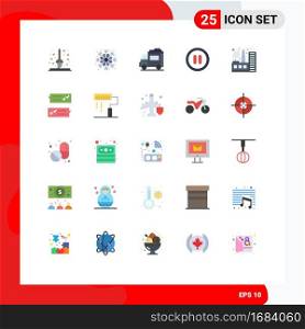 25 Flat Color concept for Websites Mobile and Apps industry, building, bus, user, interface Editable Vector Design Elements