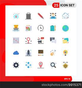25 Flat Color concept for Websites Mobile and Apps iot, profile, remove, man, pencil Editable Vector Design Elements