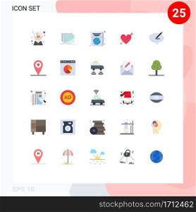 25 Flat Color concept for Websites Mobile and Apps love, arrow, texture, heart, travel Editable Vector Design Elements