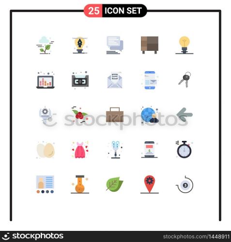 25 Flat Color concept for Websites Mobile and Apps rack, home ware, chat, home, bubble Editable Vector Design Elements