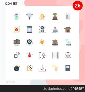 25 Flat Color concept for Websites Mobile and Apps ranking, list, woman, document, check Editable Vector Design Elements