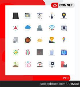 25 Flat Color concept for Websites Mobile and Apps star, geo, board, clothing, suit Editable Vector Design Elements
