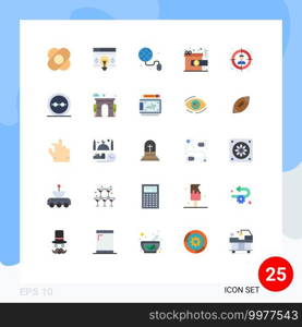 25 Flat Color concept for Websites Mobile and Apps user, audience, education, reward, gift Editable Vector Design Elements