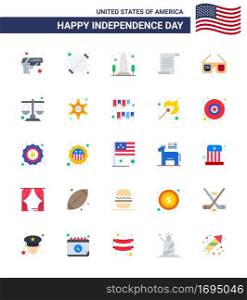 25 Flat Signs for USA Independence Day usa  text  party  file  usa Editable USA Day Vector Design Elements